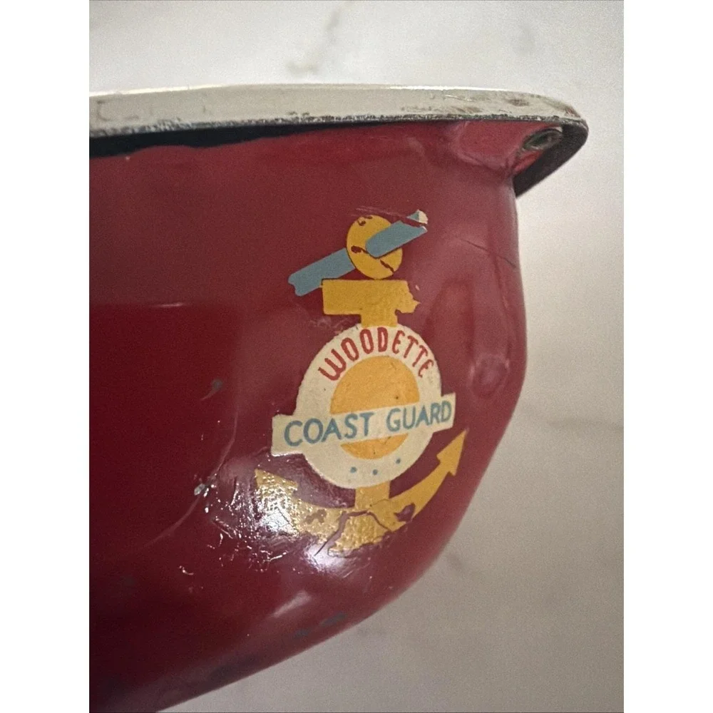 Woodette Coast Guard Pressed Steel Wood Figure Toy Rowboat PARTS or REPAIR‎ ONLY